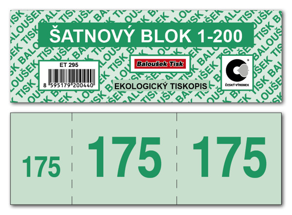 Šatnové Bloky 1-200 Čísel