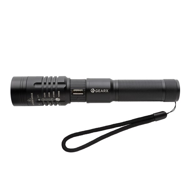 GearX torch 1000 lumen, 2000 mAh battery