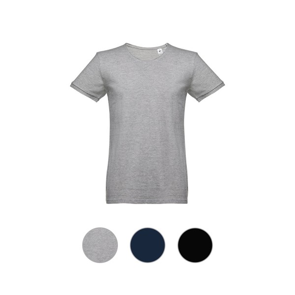 THC SAN MARINO. T-shirt manches courtes homme en coton peigné - Gris Clair Matte / S