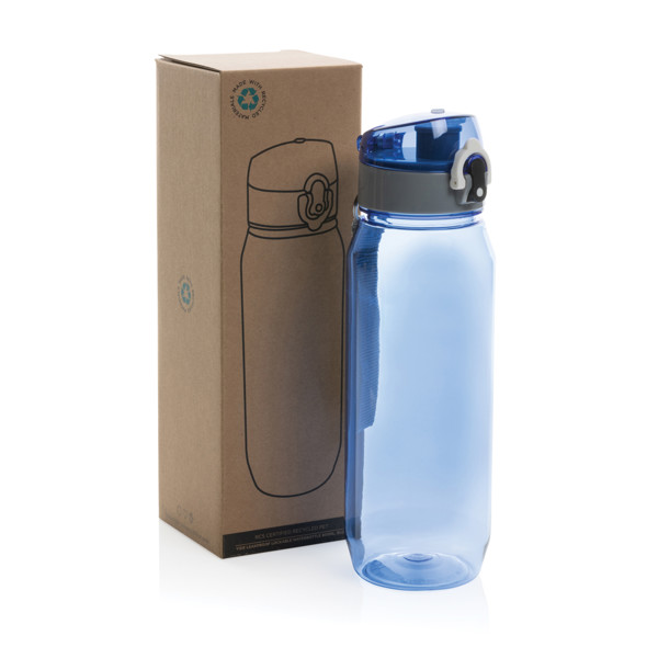 Bouteille d'eau étanche 800ml en PET recyclé RCS Yide - Bleu