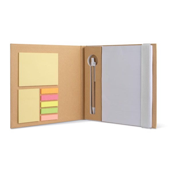 Notebook w/ sticky notes & pen Quincy - White