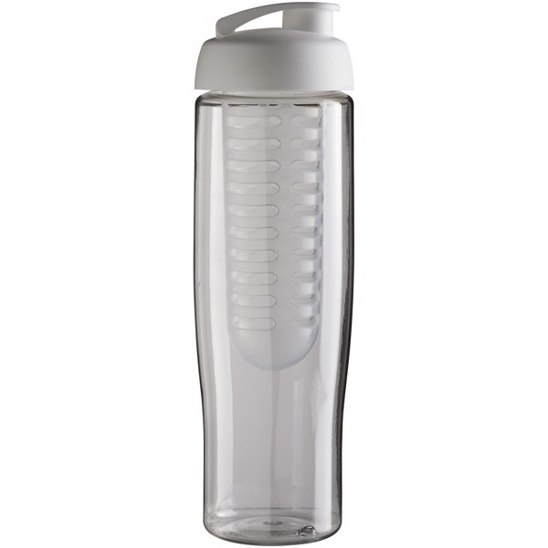 H2O Active® Tempo 700 ml Sportflasche mit Klappdeckel und Infusor - transparent / weiss