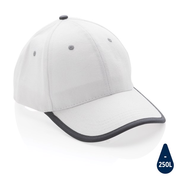 Casquette contraste 6 panneaux coton recyclé Impact AWARE™ - Blanc