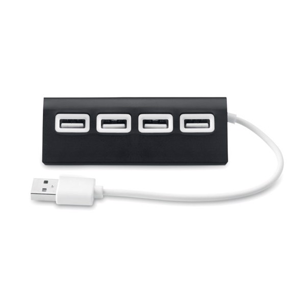 4 port USB hub Aluhub - Black