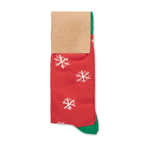 Pair of Christmas socks L Joyful L - Red