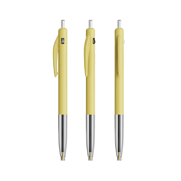 BIC® M10® Clic Ballpen - Yellow Pastel / Blue Ink