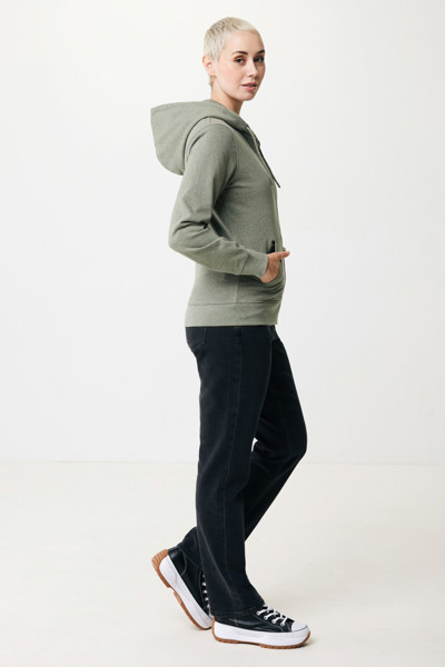 IQONIQ Abisko recycled cotton zip through hoodie - Heather Green / XXXL