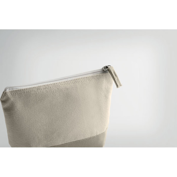 Bicolour cotton cosmetic bag Kleuren - Grey