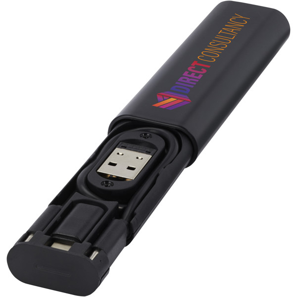 Whiz recycled plastic modular charging cable - Black
