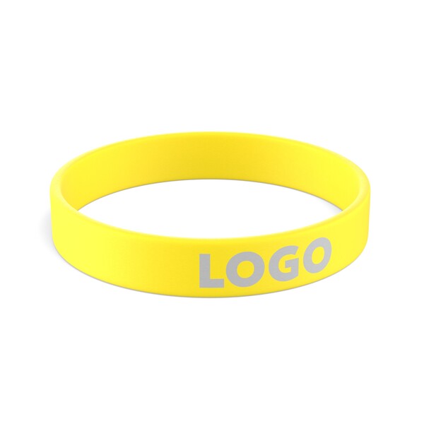 Customised silicone wristbands (12mm width) - Bright Canary Yellow / 18x1.2x0.2cm