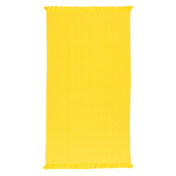 360 G/M2 Recycled Cotton Fringed Beach Towel/Fouta - Yellow