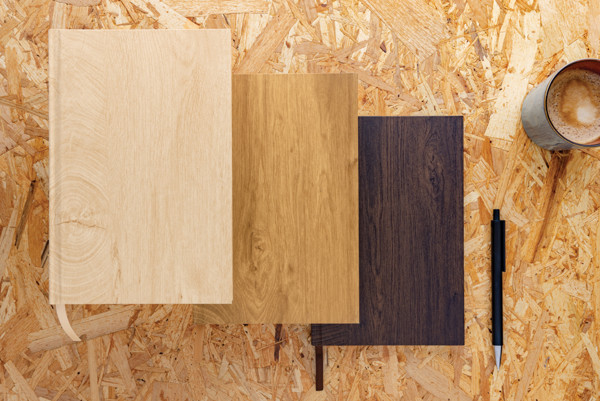 Kavana wood print A5 notebook - Dark Brown