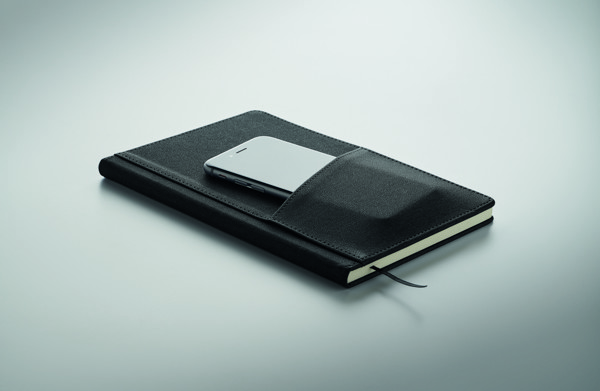 A5 notebook PU front pocket Cinco - Schwarz