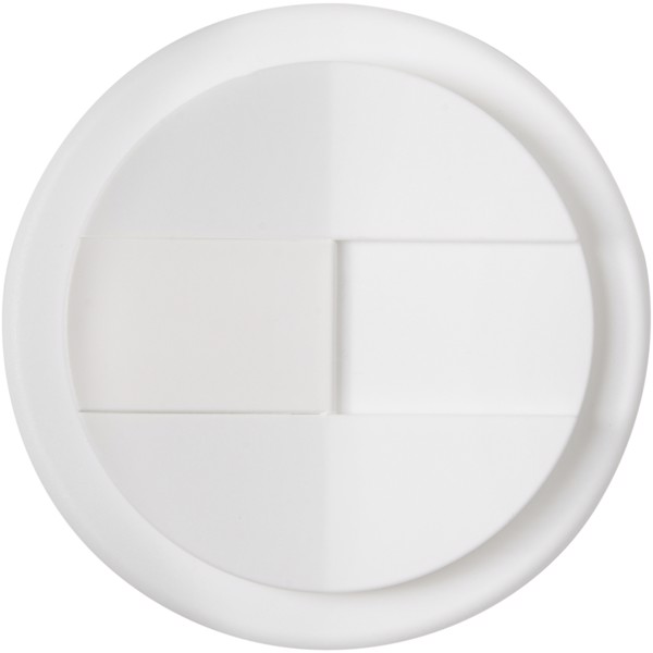 Copo térmico de 350 ml reciclado com tampa à prova de fuga "Americano® Eco" - Branco / Preto liso