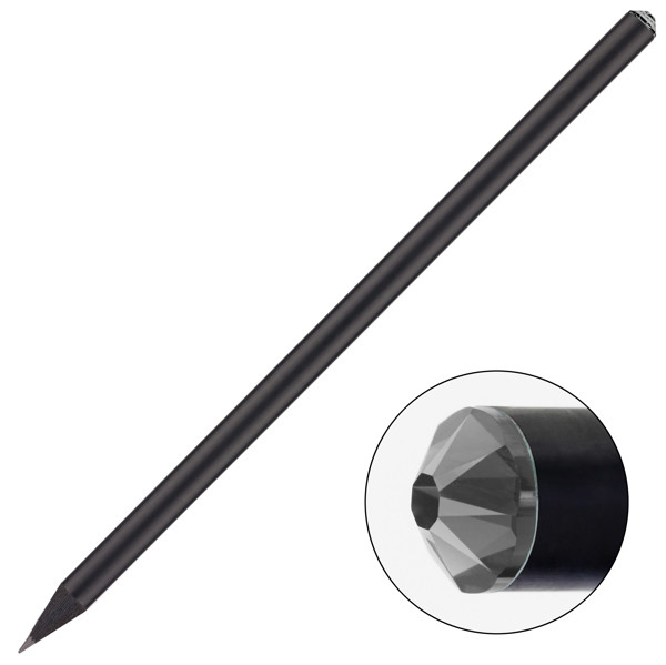 black pencil with original Preciosa crystal  - Light Black - Light Black