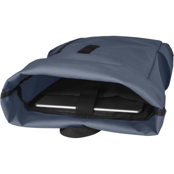 Sac à dos Byron de 18 L en RPET GRS 15,6" avec dessus enroulable - Bleu hale
