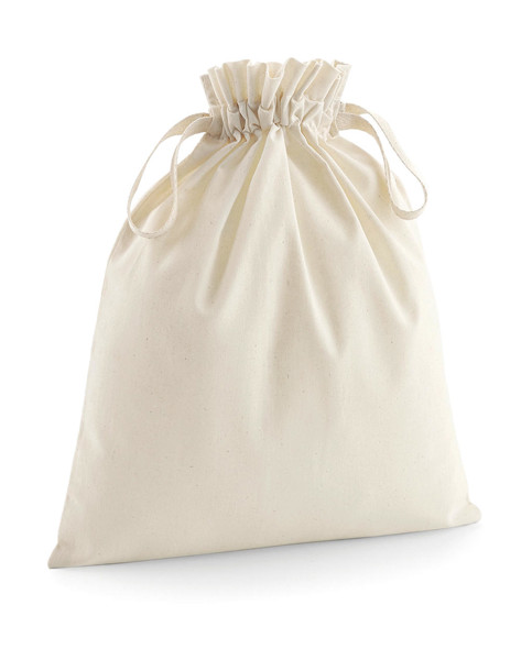 Organic Cotton Drawcord Bag - Black / L