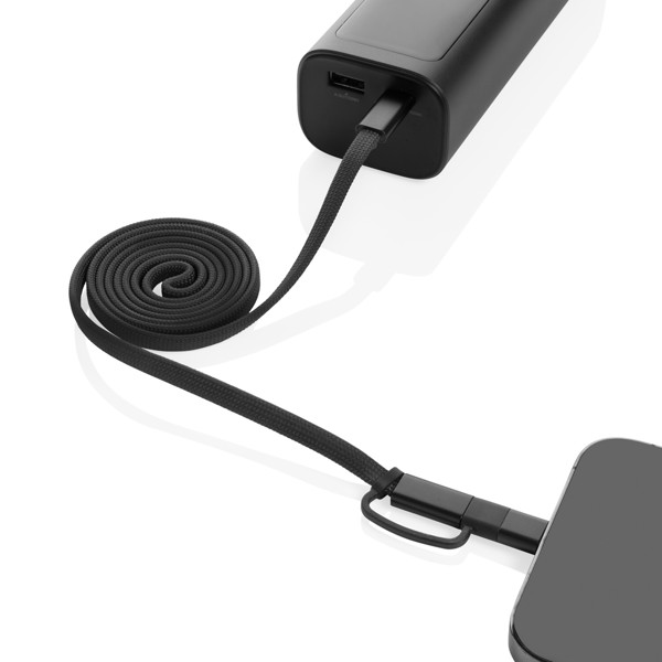 Ultra tenký magnetický nabíjecí kabel 60W 2 v 1 - Černá