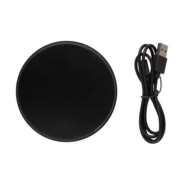 RCS standard recycled plastic 10W wireless charger - Black