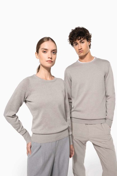Men's Crew Neck Jumper - Grey Melange / 2XL