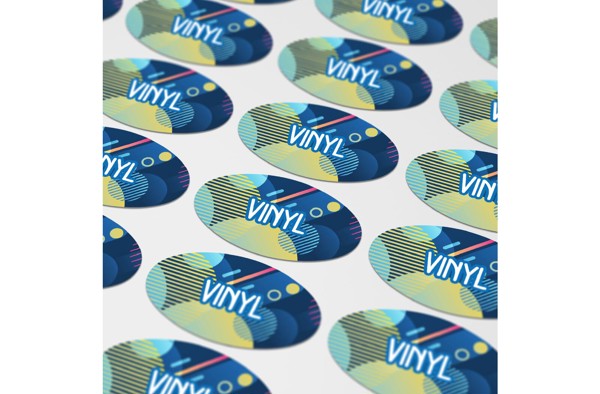 Vinyl Sticker Oval 50x25mm - White