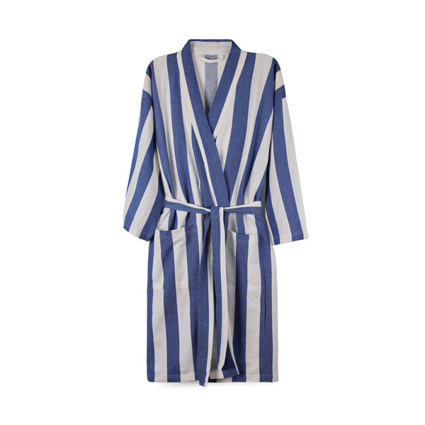 VINGA Peignoir L/XL hammam GRS Ornos - Bleu / Blanc