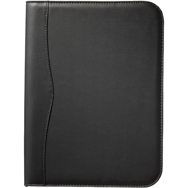 Ebony A4 zippered portfolio - Solid Black