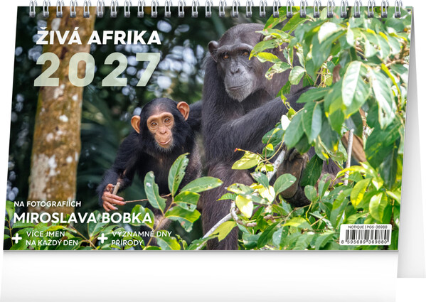 Notique Stolní Kalendář Živá Afrika 2027, 23,1 x 14,5 cm