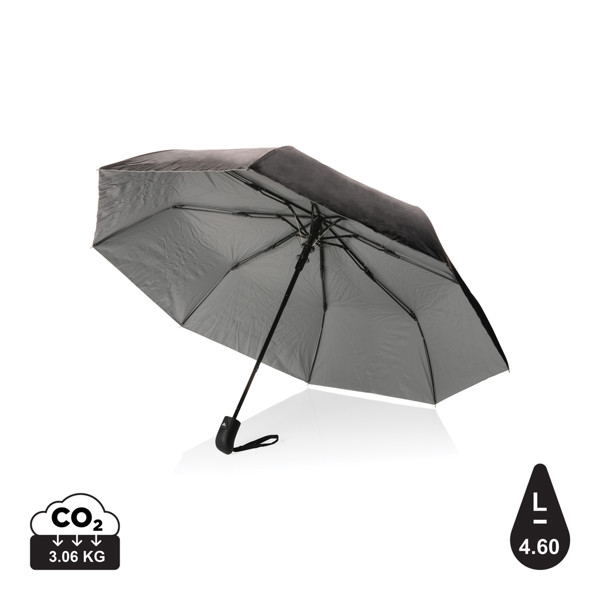 21" Impact AWARE™ RPET 190T Pongee dual colour mini umbrella - Silver