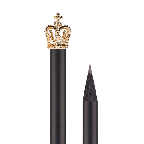 Bleistift mit Metallkrone - Gold (Kaiser / Krone)