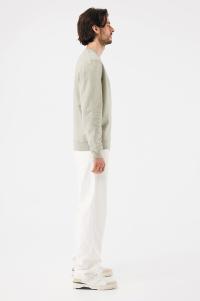 IQONIQ Torla recycled cotton crew neck - Light Heather Green / M