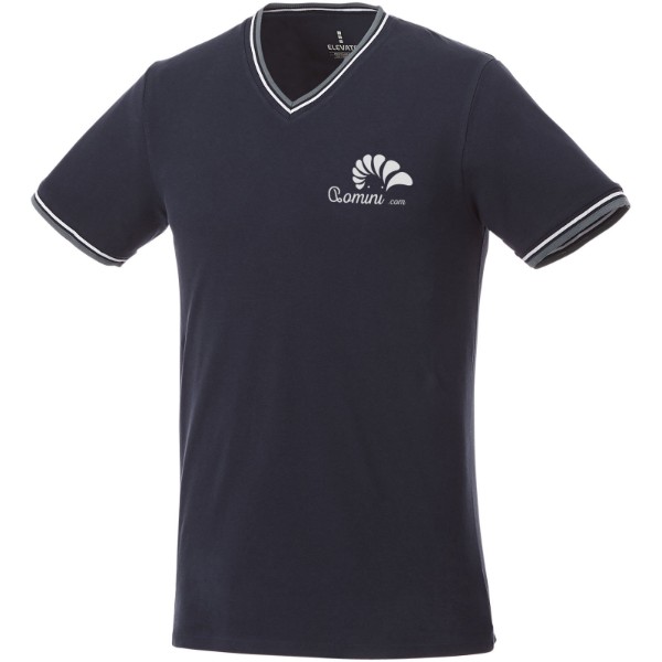 Camiseta de pico punto piqué para hombre "Elbert" - Azul Marino / Mezcla De Grises / Blanco / L