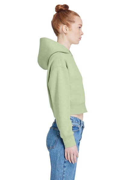 Womens Relaxed Crop Hoodie - Black / XS