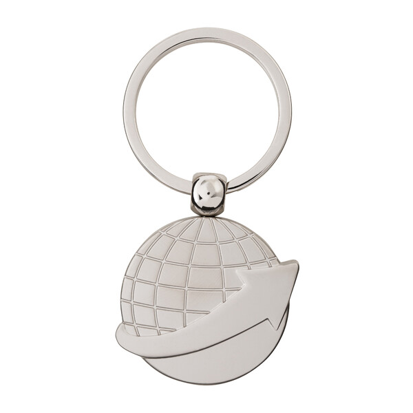 Key Ring WORLD TRIP - matt-silver finish