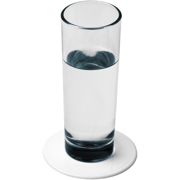 Sottobicchiere rotondo in plastica Renzo - Bianco