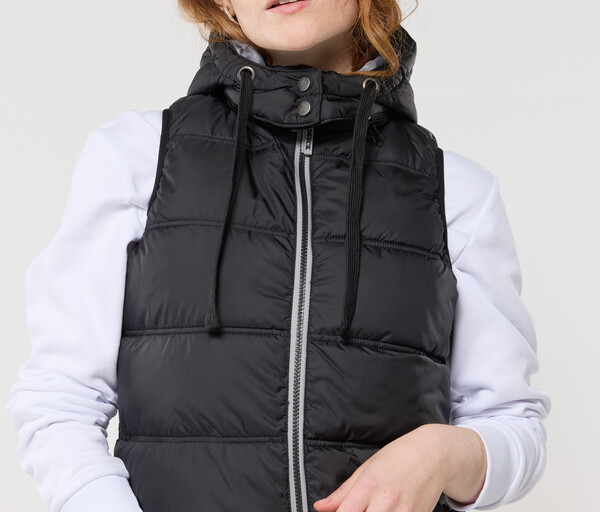 Bodywarmer doudoune femme avec capuche - BLACK / GREY / XXL