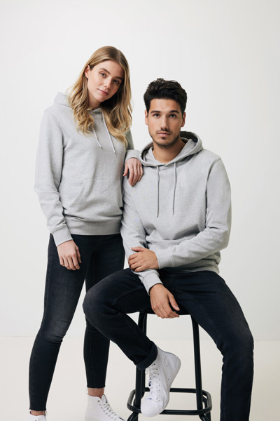 Sweat à capuche en coton recyclé et non teinté Iqoniq Torres - Heather Grey / XL