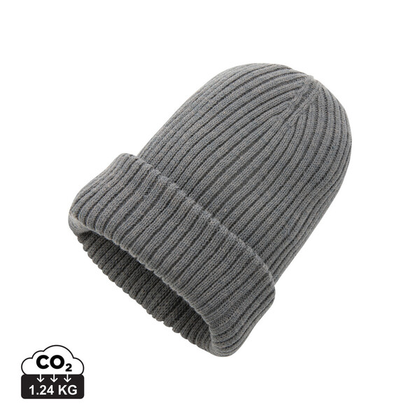 Dvojitě pletená beanie čepice Impact z Polylana® AWARE™ - Antracitová