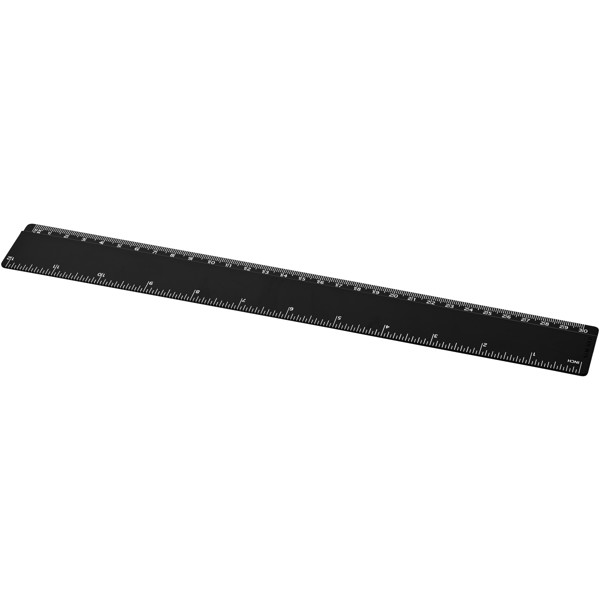 Refari 30 cm recycled plastic ruler - Black