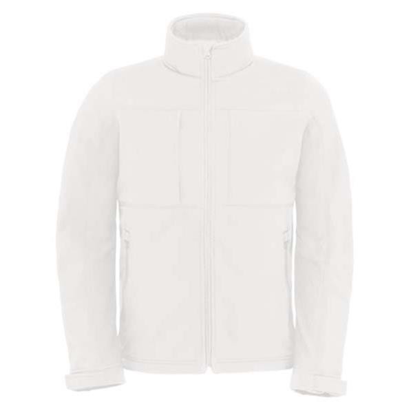 Veste B&C Hooded Softshell Men 340G - 94% Polyester Imperméable/ 6% Élasthanne - Blanche / XL