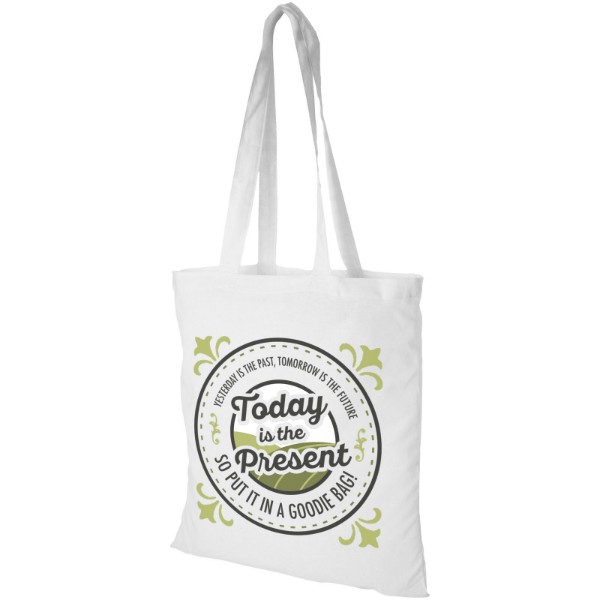 Madras 140 g/m² cotton tote bag 7L - White