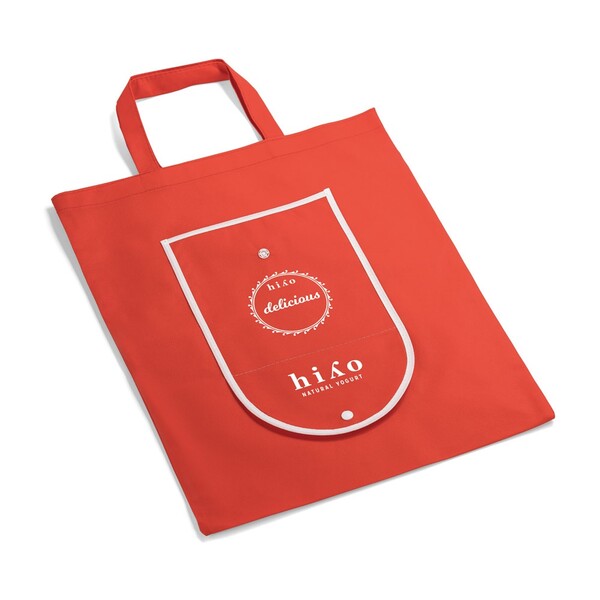 ARLON. Saco dobrável em non-woven (80 g/m²) - Vermelho