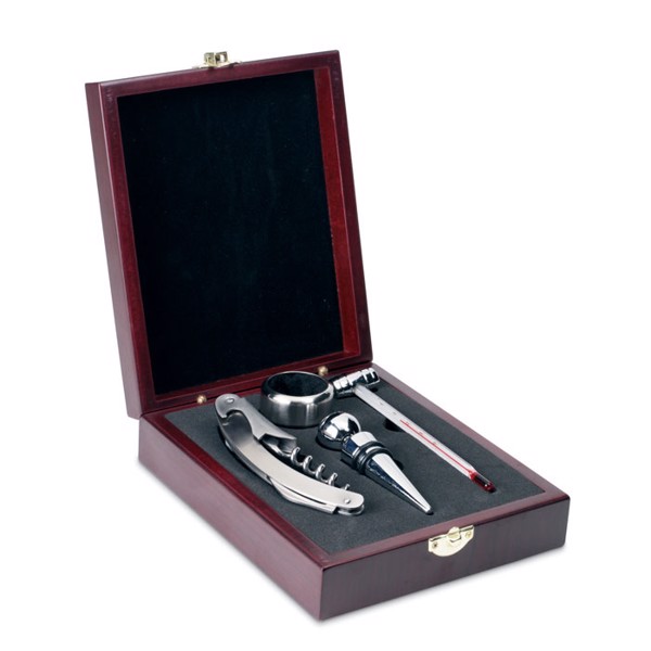 Classic wine set in wooden box Premium