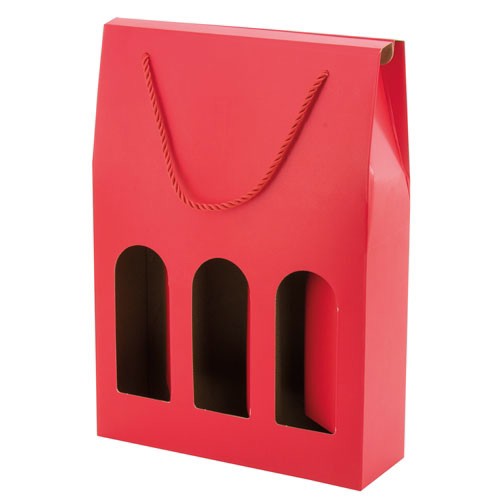 CAJA DE CARTÓN LUXE 3 PCS "MESEGUERA" - Rojo