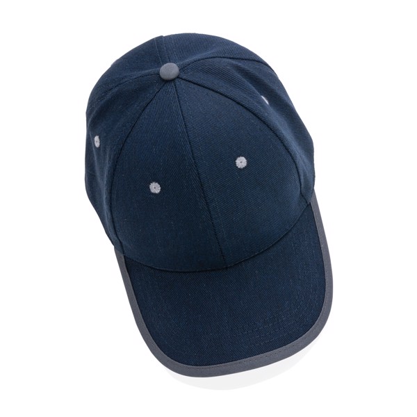 Casquette contraste 6 panneaux coton recyclé Impact AWARE™ - Bleu Marine