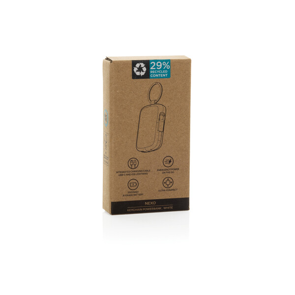 Nexo RCS sleutelhanger powerbank 2.000 mAh met geïntegreerde - Wit