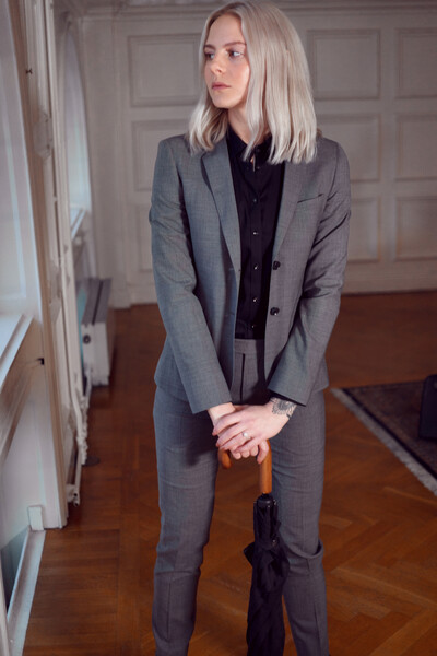 Classic Blazer 20 Woman Grey melange 34