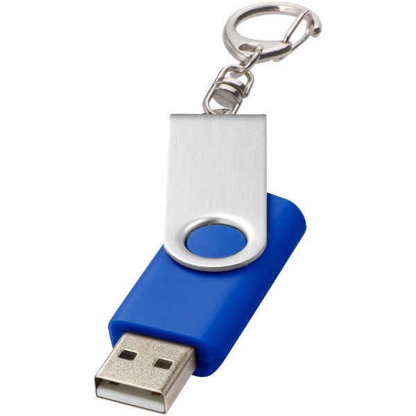 Clé USB rotative avec porte-clés - Bleu royal / 1GB