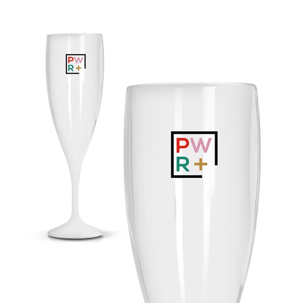 FLUTE A CHAMPAGNE EN PLASTIQUE REUTILISABLE TRITAN® 14 cl RAS BORD - Blanc opaque