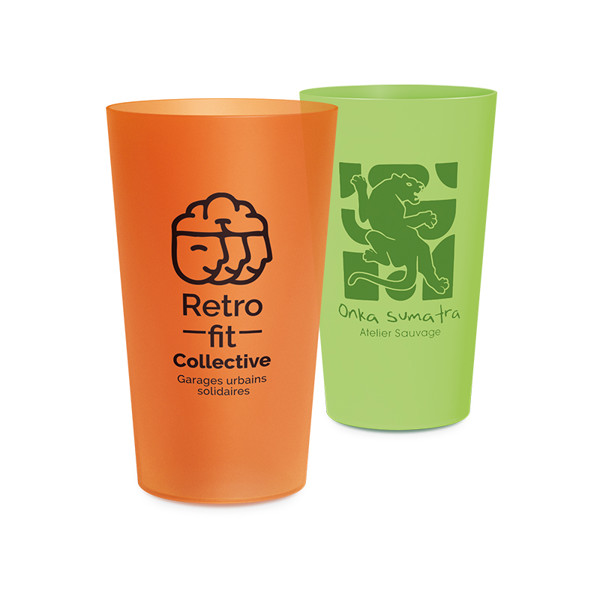 30 cl REUSABLE PLASTIC CUP - Blanc opaque / 